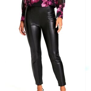 RW&CO. Black Faux Vegan pull on Leather Pants With Elastane - BNWOT